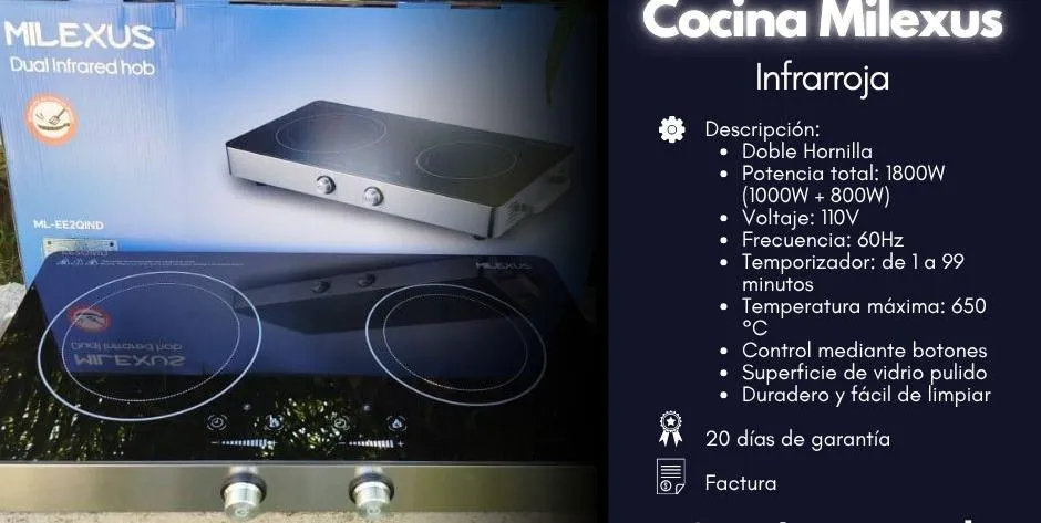 Cocina Milexus infraroja doble